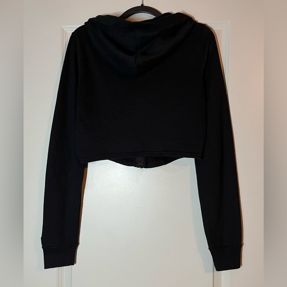 Hollister | Crop Full-Zip Corset Hoodie in Black Size XS - Picture 3 of 5